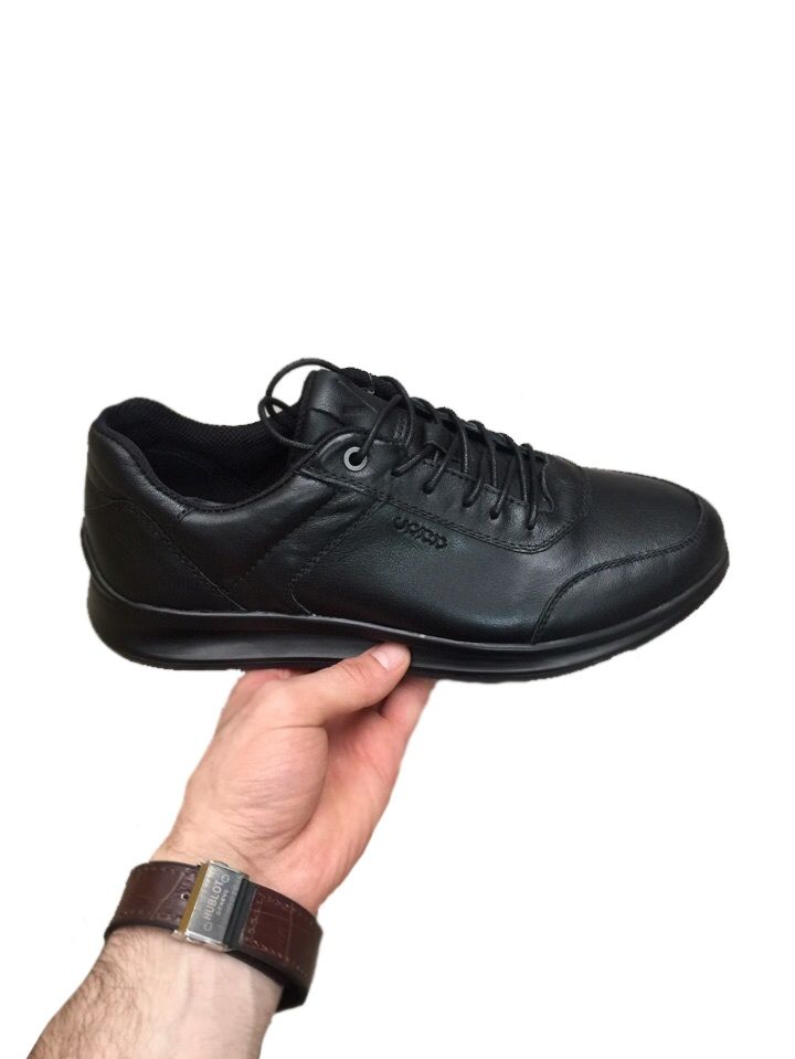 ECCO Leather, черные, кожа, мужские